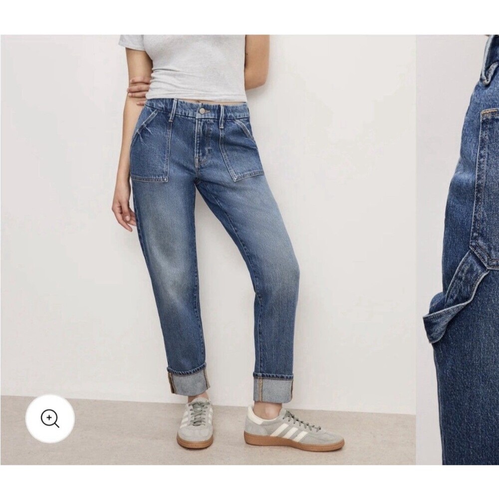 Good American The Weekender Cuffed Jean High Waisted Women’s Size 12 /31 Petite